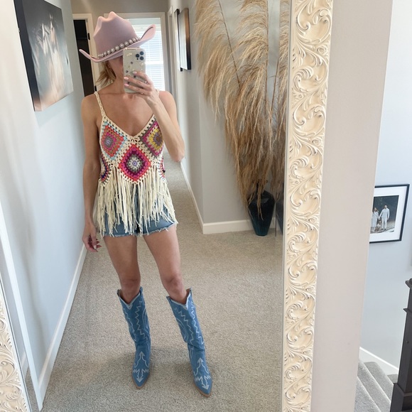 Sewn + Seen Tops - Crochet Fringe Top